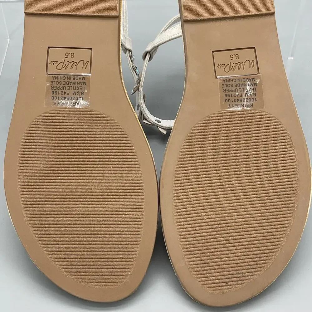 NEW Wild Pair Women’s Krisleyy Thong Sandals White Size 8.5M